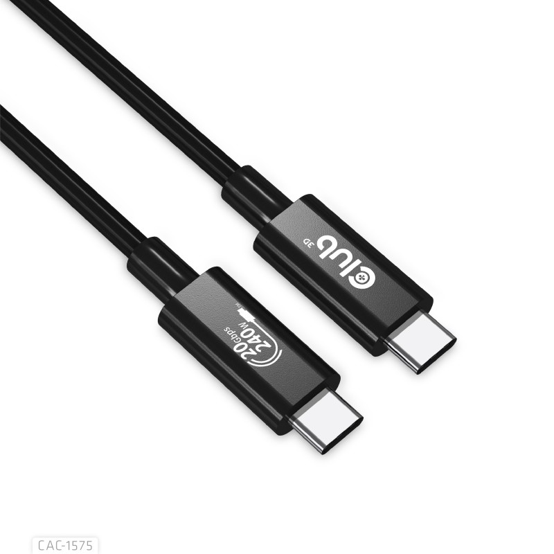 Club 3D USB 4 2x2 Typ-C Kabel USB-IF 4K60Hz PD 240W St./St. 2m schwarz CAC-1575